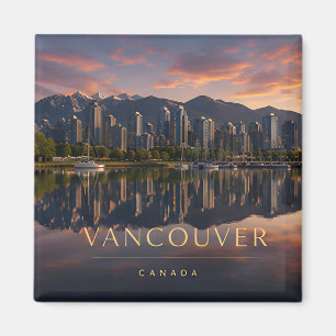 Aimant Réflexion de l'eau de montagne de Vancouver Canada