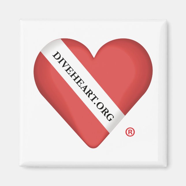 Aimant Réfrigérateur cardiaque Diveheart (Devant)