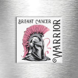 Aimant Réfrigérateur Carré de guerrier du cancer du sein