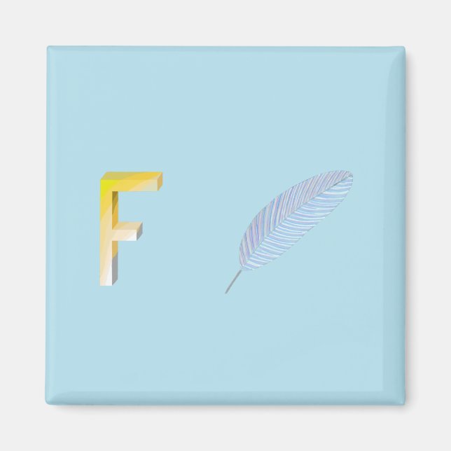Aimant Réfrigérateur de plumes (Devant)