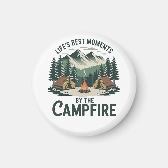 Aimant Réfrigérateur Moments de feu de camp (Devant)