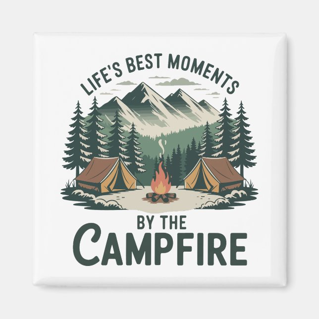 Aimant Réfrigérateur Moments de feu de camp  (Devant)