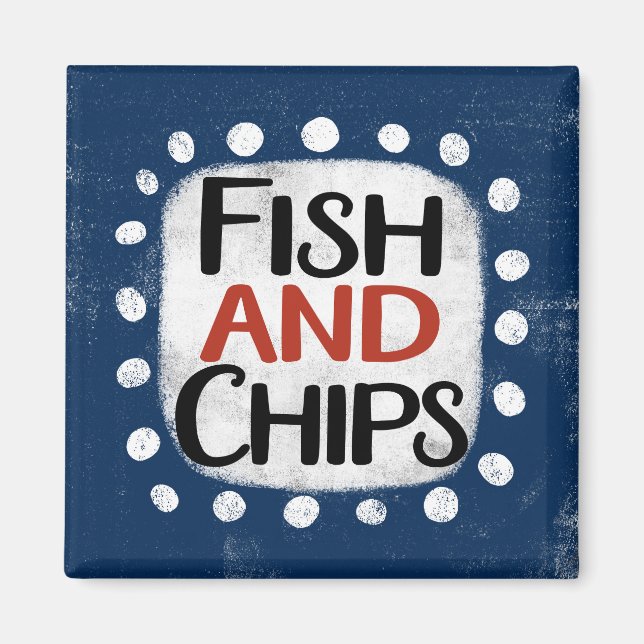 Aimant Réfrigérateur Poisson Et Chips (Devant)