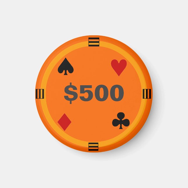 Aimant Refrigerator Poker TAG Jouer Chip - $500 (Devant)