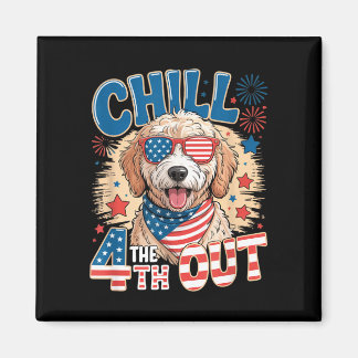 Aimant Refroidir le 4ème goldendoodle 4 juillet amérique