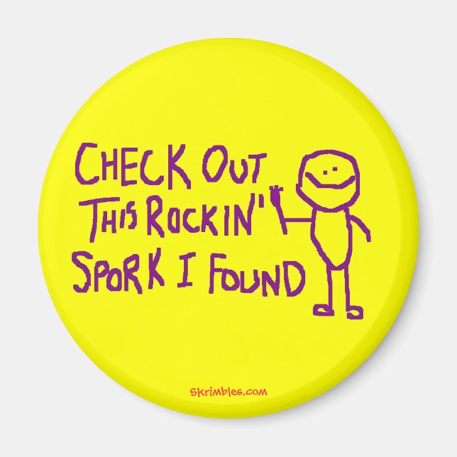 Aimant Regardez Ce Spork Rockin Que J'Ai Trouvé (Devant)