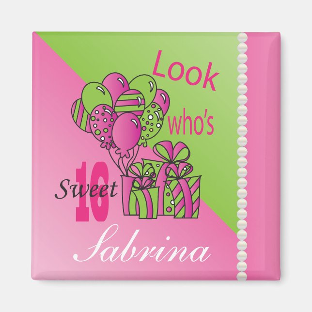 Aimant Regardez qui a 16 ans| 16e anniversaire (Devant)