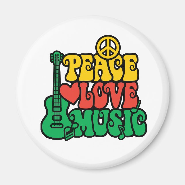 Aimant Reggae peace love music (Devant)