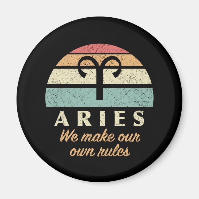 Aimant Règles de Zodiac Funny Aries (Devant)