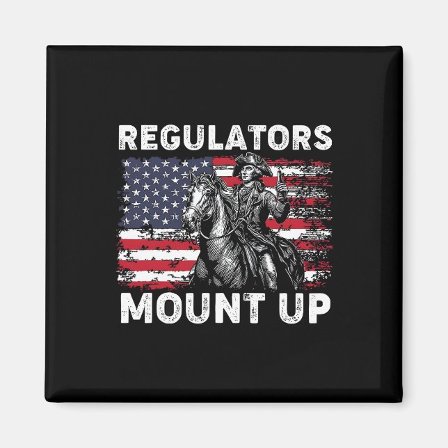 Aimant Régulateurs Rétro Montez Drôle Drapeau Usa Cowboy  (Devant)
