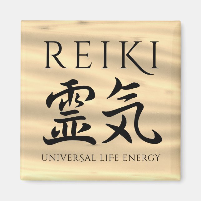 Aimant Reiki 霊 気 Japonais Calligraphic Life Energy (Devant)