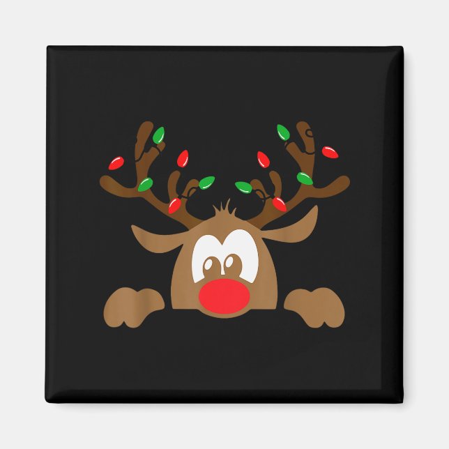 Aimant Reindeer Face Matching Family Christmas Deer Girl  (Devant)