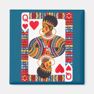 Aimant reine africaine carte melanine fierté noire blm