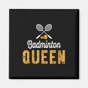 Aimant Reine de badminton maman drôle amateur de badminto