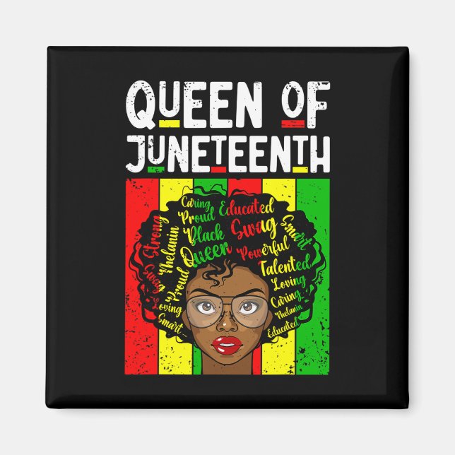 Aimant Reine de Juneteenth Mois de l'histoire des Noirs M (Devant)