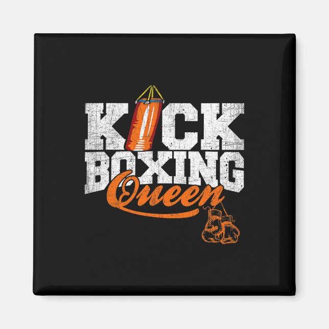 Aimant Reine de kickboxing Kickboxer Workout Graphique  (Devant)