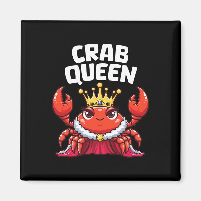 Aimant Reine des crabes drôle de fruits de mer Crabe chas (Devant)