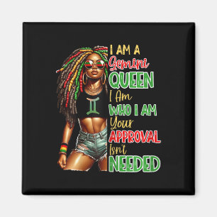 Aimant Reine Gémeaux Noir Femmes Afro-Américain Junetee