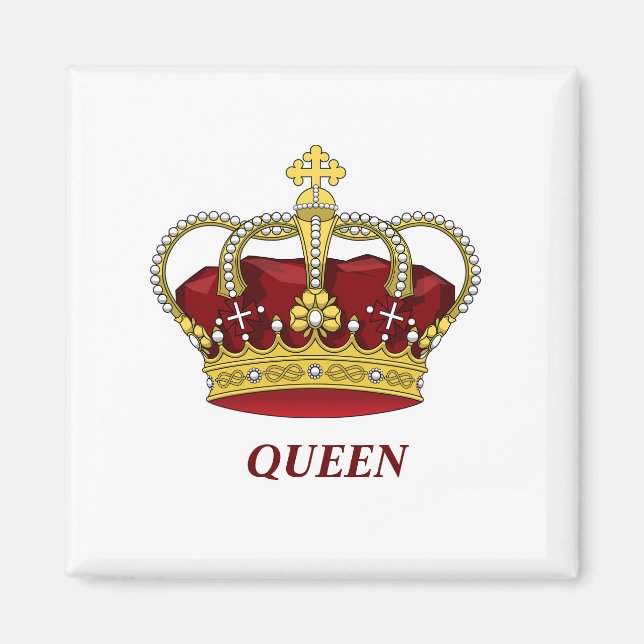 Aimant Reine rouge avec couronne (Devant)