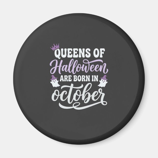 Aimant Reines d'Halloween Nées en Octobre Anniversaire (Devant)