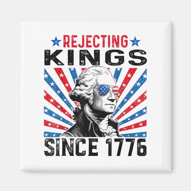 Aimant Rejeter les rois depuis 1776 Distressed Drapeau am (Devant)