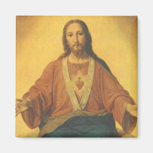 Aimant Religion vintage, Sacré Coeur de Jésus-Christ