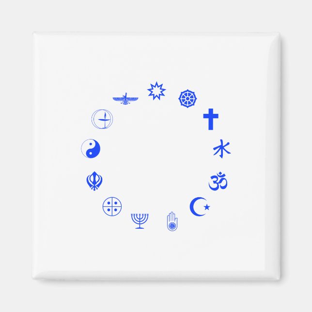 Aimant Religions du monde bleu (Devant)