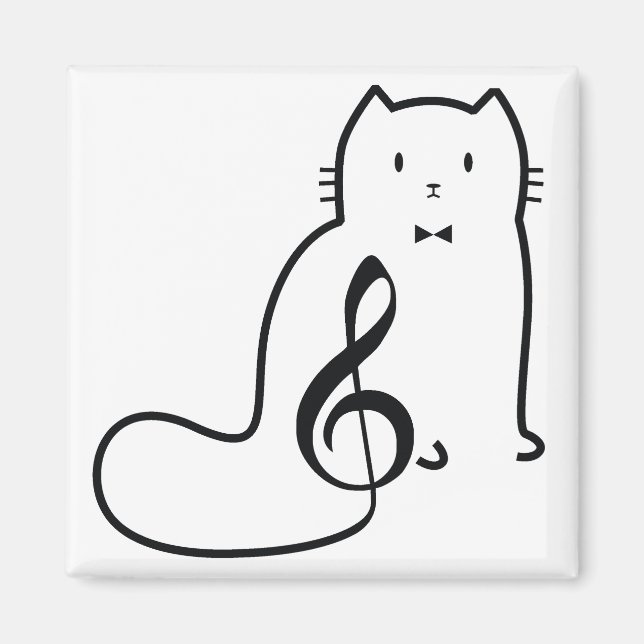 AIMANT REMARQUE DE CHAT ET DE MUSIQUE (Devant)