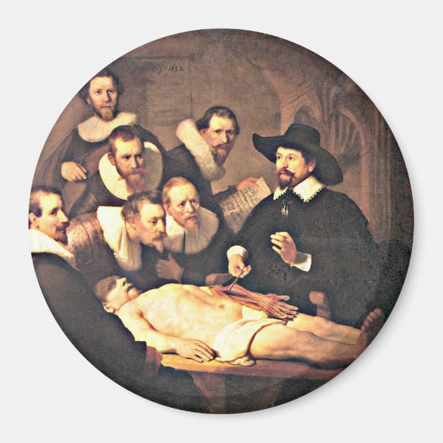 Aimant Rembrandt : La leçon d'anatomie du Dr Nicolaes Tul (Devant)