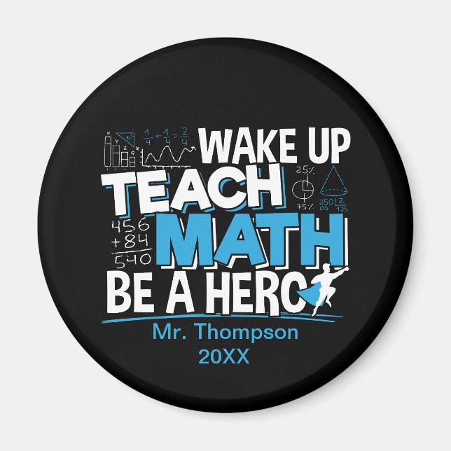 Aimant Remerciement pour un professeur de mathématiques - (Devant)
