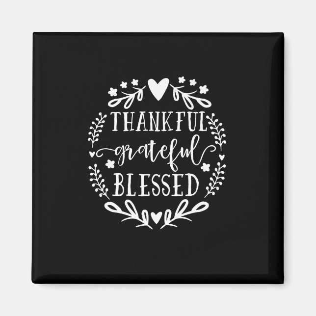 Aimant Remerciements Heureux Bienheureux Comfy automne (Devant)