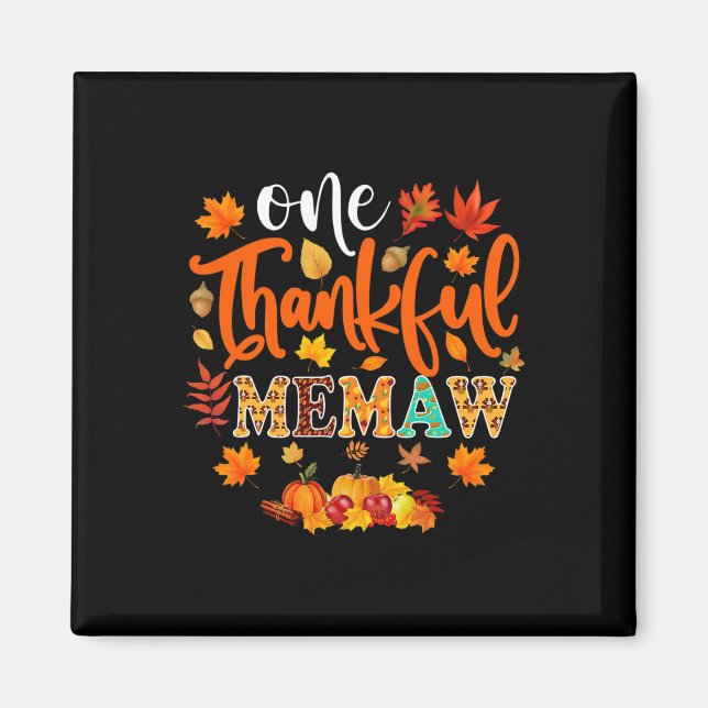 Aimant Remerciements Memaw Fun Automne Thanksgiving Autom (Devant)