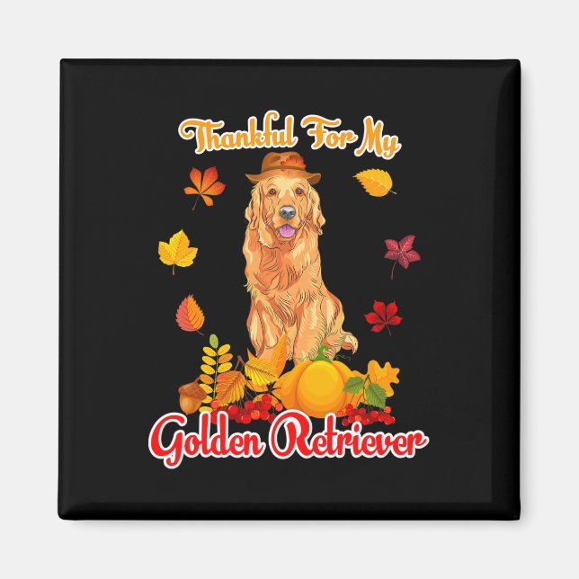 Aimant Remerciements Pour Mon Golden Retriever Thanksgivi (Devant)