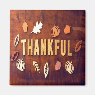 Aimant Remerciements Thanksgiving Fall Leaves Citrouille