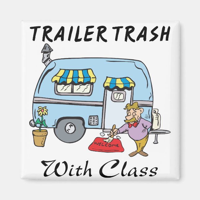 Aimant remorque parc déchets avec classe (Devant)