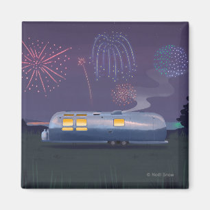 Aimant Remorque Voyage Silver RV & Night Sky