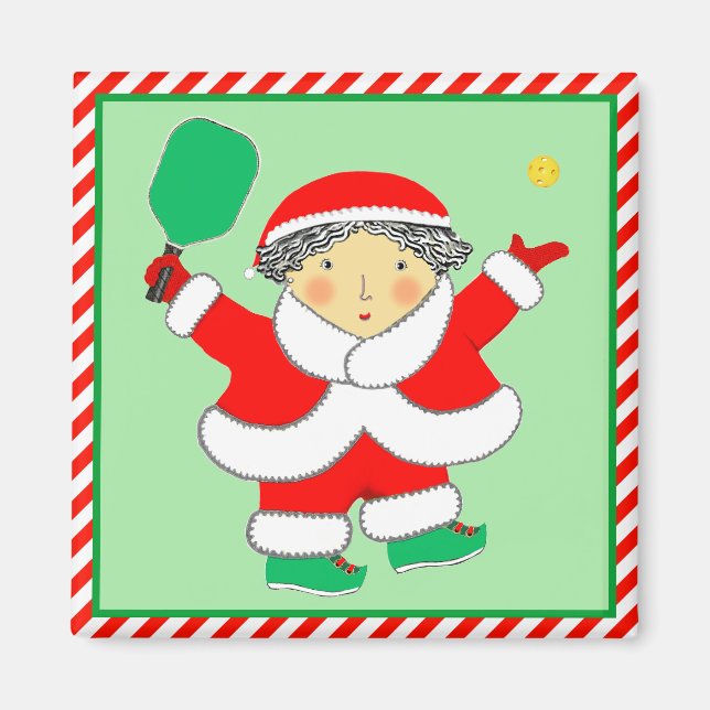 Aimant Remplissages de bas de Noël de pickleball (Devant)