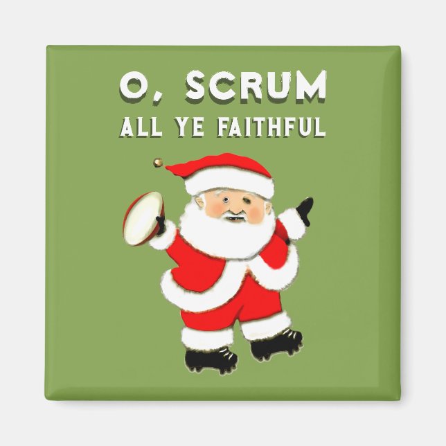 Aimant Remplissages de chaussettes de Noël de rugby (Devant)