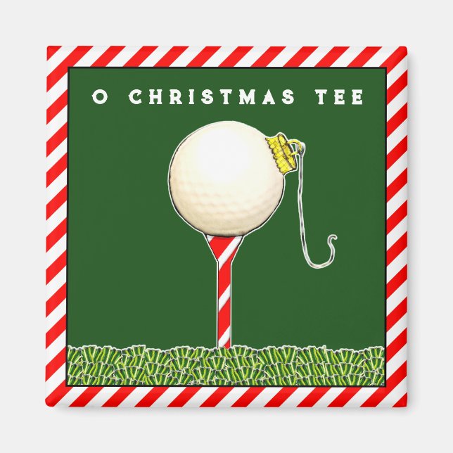 Aimant Remplisseur de bas de Noël de golf (Devant)