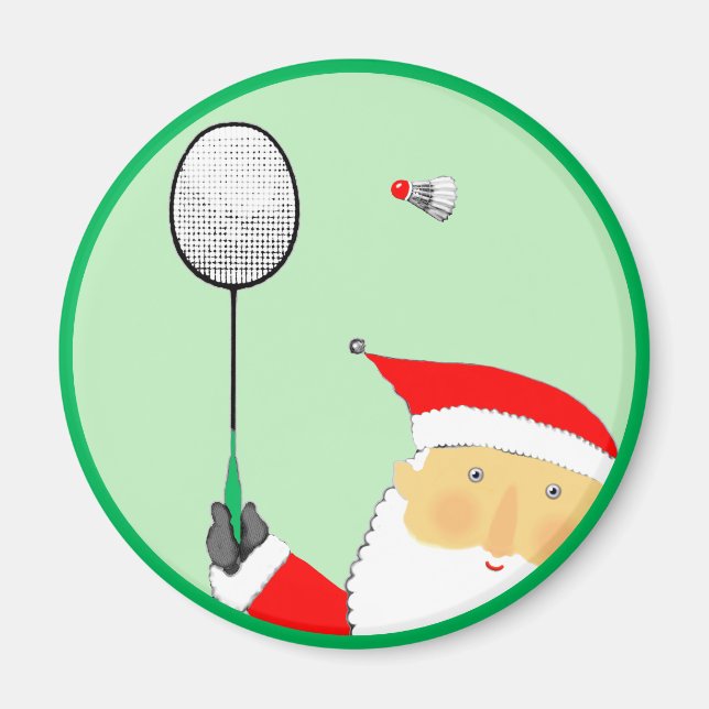 Aimant Remplisseur de chaussette de Noël de badminton (Devant)