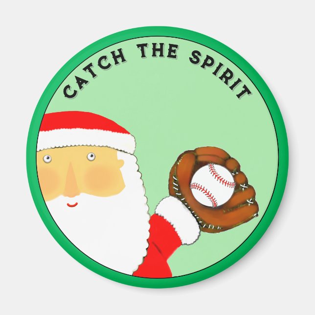 Aimant Remplisseurs de bas de Noël de baseball (Devant)