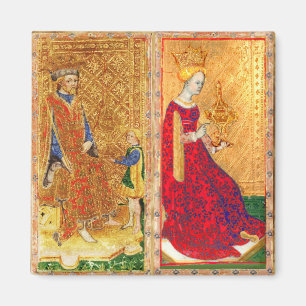 AIMANT RENAISSANCE ANTIQUE TAROTS ROI ET REINE DES COUPES