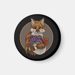 Aimant Renard avec Tabourets d'automne