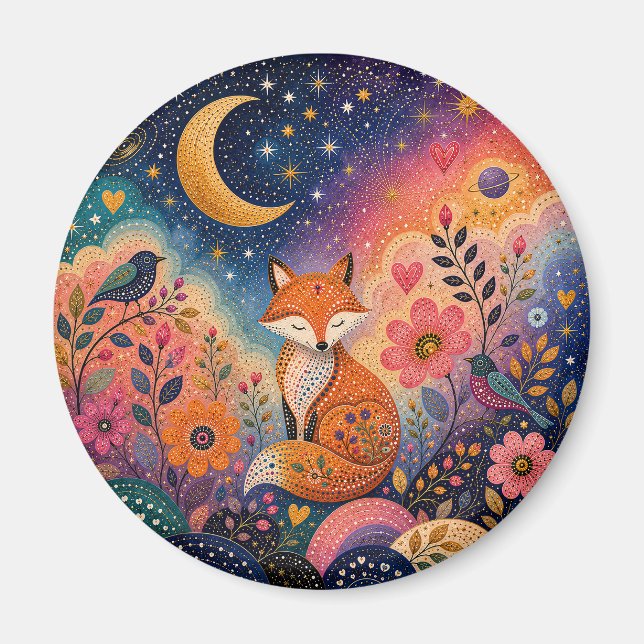 Aimant Renard dans le jardin étoilé (Devant)