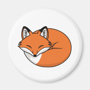 Aimant Renard de dessin animé endormi