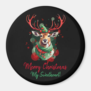 Aimant Renard de Noël personnalisable