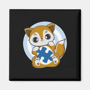 Aimant Renard Mignon Et Soutien Pour La Sensibilisation à
