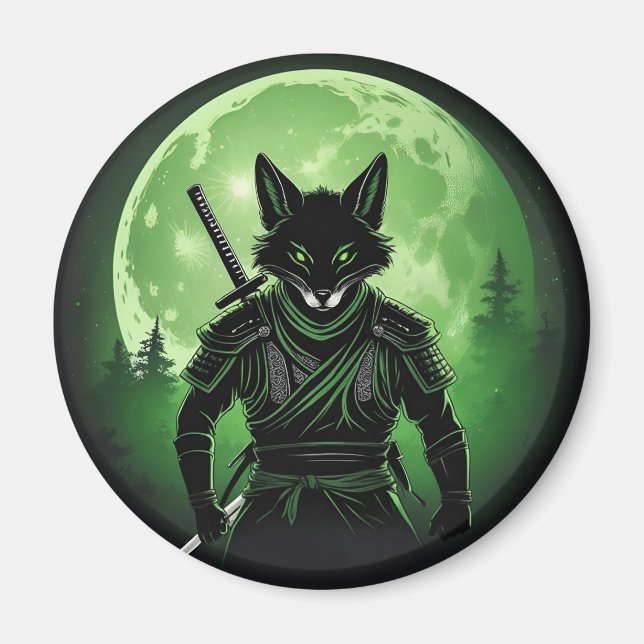 Aimant Renard noir en silhouette (Devant)
