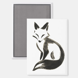 Aimant Renard silencieux – Conception de pinceau à encre
