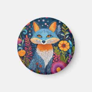 Aimant Renard Vibrant Point Art Au Milieu De Flore Luxuri